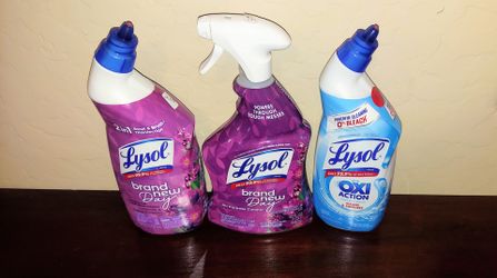 Lysol Disinfecting Spray & (2) Toilet Bowl Cleaner Bundle- X Streets Ray and Higley