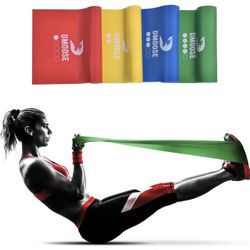 DMoose Resistance Bands, Exercise Bands for Upper & Lower Body, Natural Latex 6.5 Foot Workout Bands for Stretching, Glutes, Strength Training, Physic