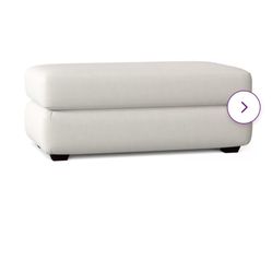 Emilio Upholstered Ottoman, Conversation Pearl Color  