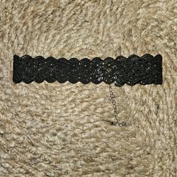 Black Choker Necklace Floral Lace 