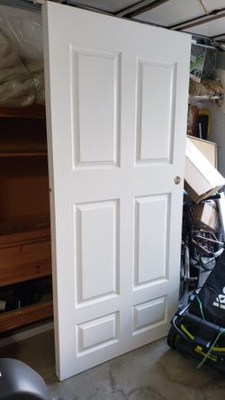 Interior 6-panel Door Slap White New Paint With Bore Hole 36x78