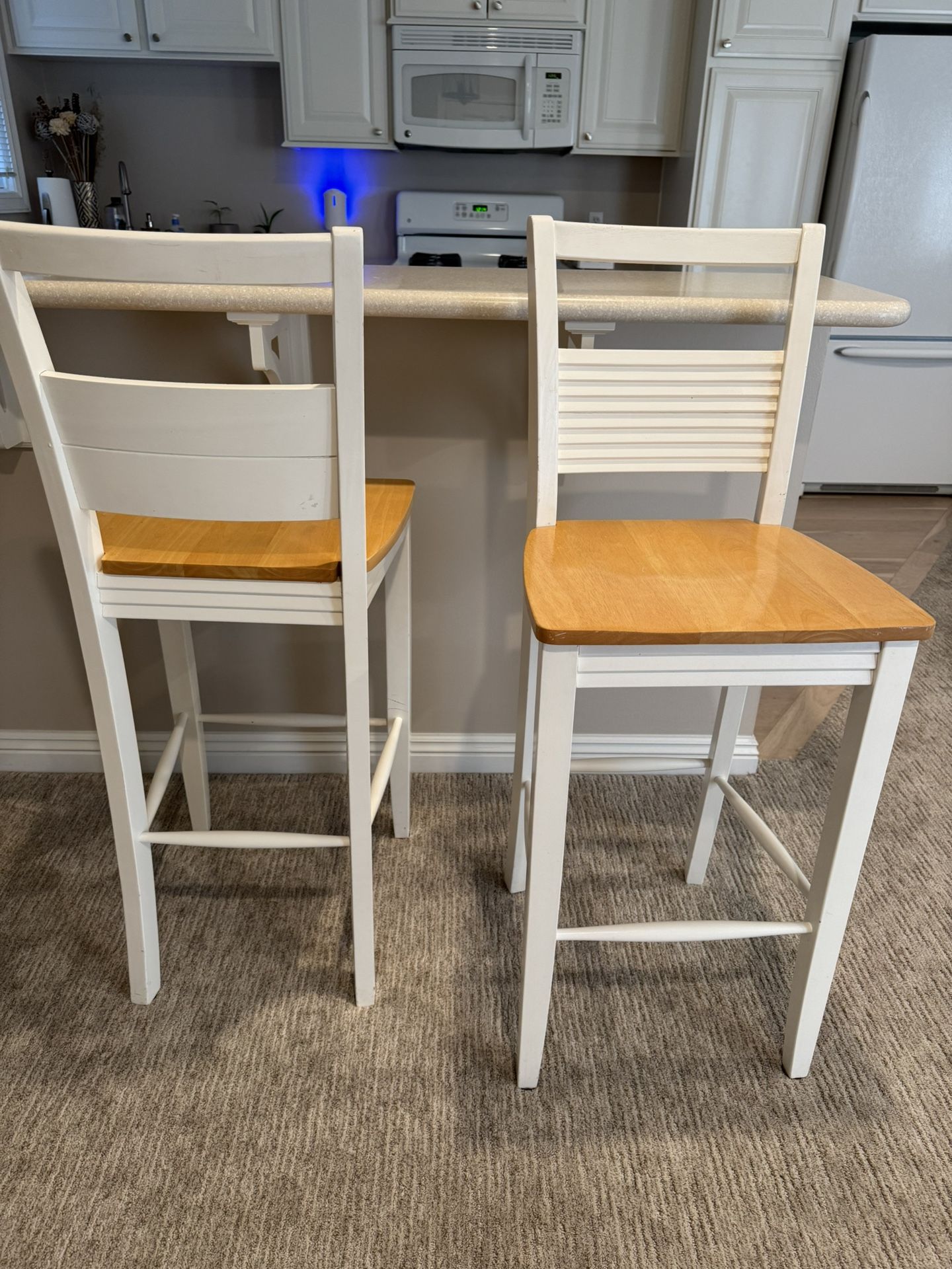 Set of 2 farmhouse wood bar stools