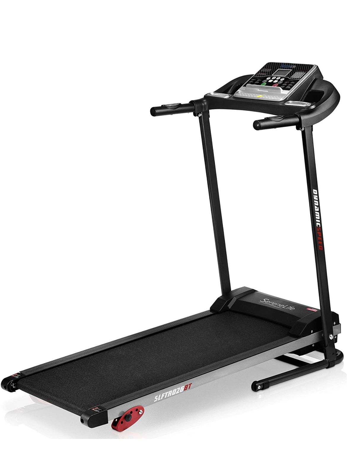 SereneLife Folding Treadmill - Foldable Home Fitness Equipment with LCD for Walking & Running - Cardio Exercise Machine - 4 Incline Levels - 12 Preset