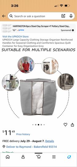 2 Large Capacity Clothing Storage Organizer Reinforced Handles for Seasonal Clothing and Comforters Spacious Quilt Container for Easy Organization Gre