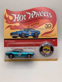 Hot Wheels 50th Anniversary '67 Camaro with Collector's Button