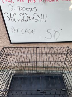 2-Door Wire Pet Crate 36x22x24