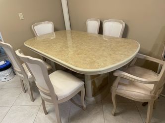 Formica table with 6 chairs