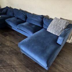 Blue Couch 124”