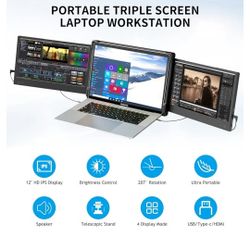 Triple Portable Monitor for Laptop 