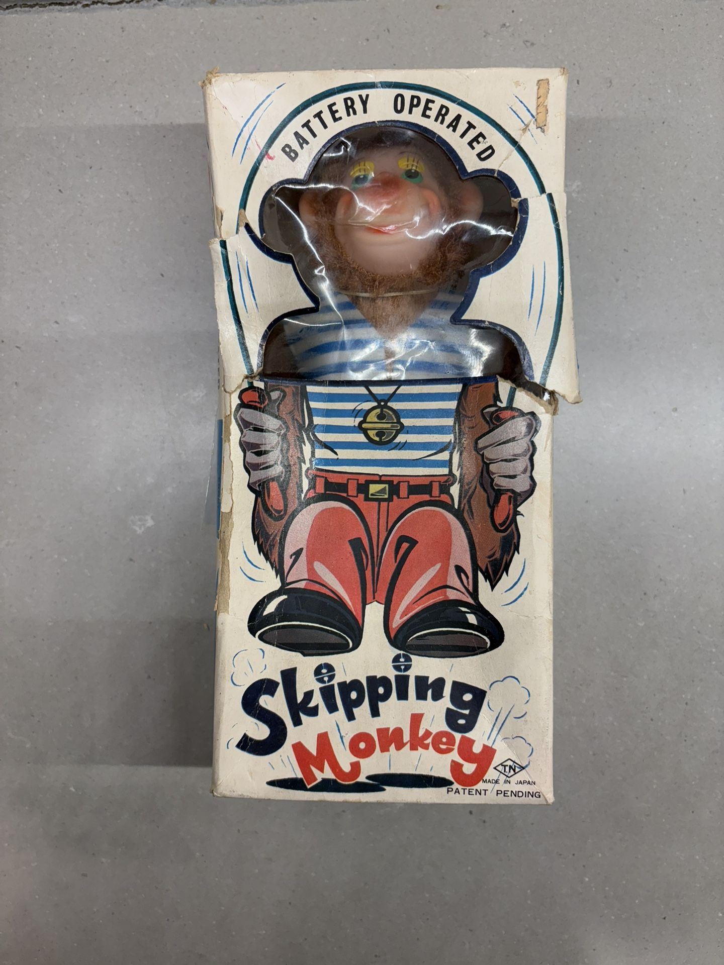 Vintage TN Nomura Skipping Monkey Battery Operated Toy in Original Box Japan