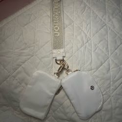 Lululemon Wristlet Keychain Pouch Set White