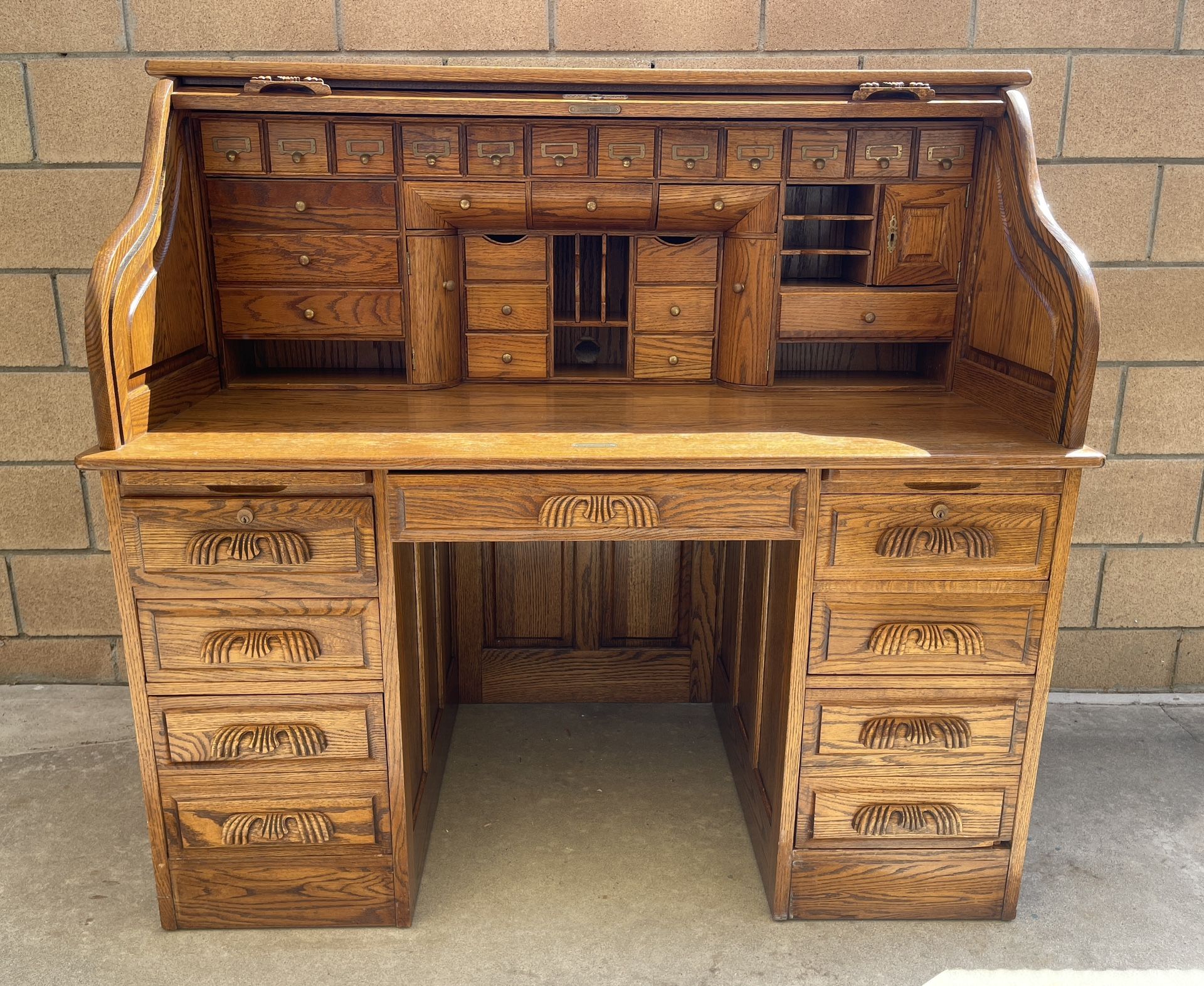 Vintage Antique Roll Top Desk The Barn/Oak Crest Desk