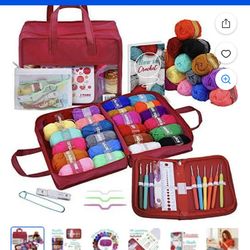 jMark Crochet Set with 24 Bundles of Yarn