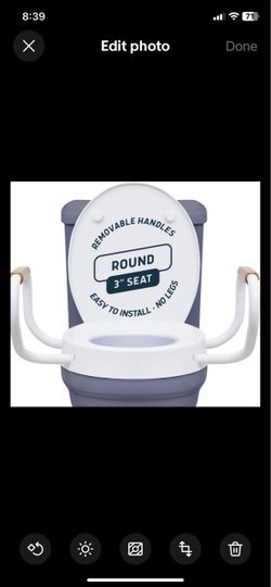 Lunderg Raised Toilet Seat with Handles Elongated 3 Inches 300lbs