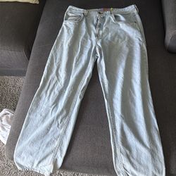 Baggy blue jeans