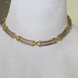 Piscitelli Vtg. 80’s cable gold vermeil choker