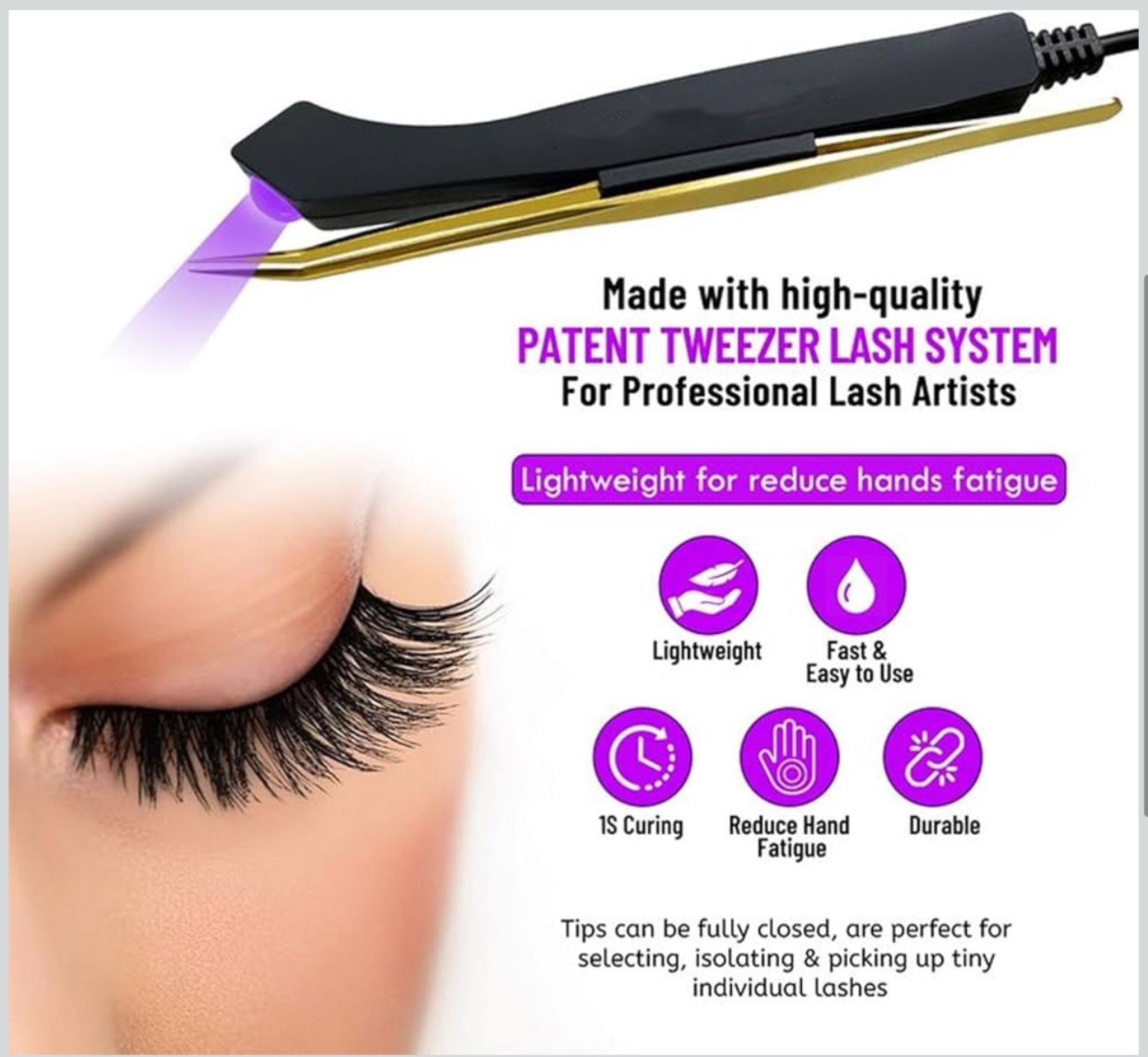 Beauty Lamp for Eyelash Extensions, 395-400nm LED Eyelash Lamp, LED Gel Curing Lash Light Lamp, LED Foot Pedal Gel Curing Lash Light Lamp for Lash Art