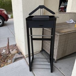 Men’s Black Modern Valet Stand w/ Storage Compartments
