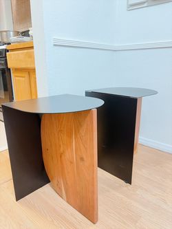 Ashley furniture Modern Side Tables with Wood and Metal Base