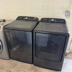 Samsung washer and dryer set black color with warranty