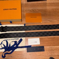 Graphite Damier Belt 