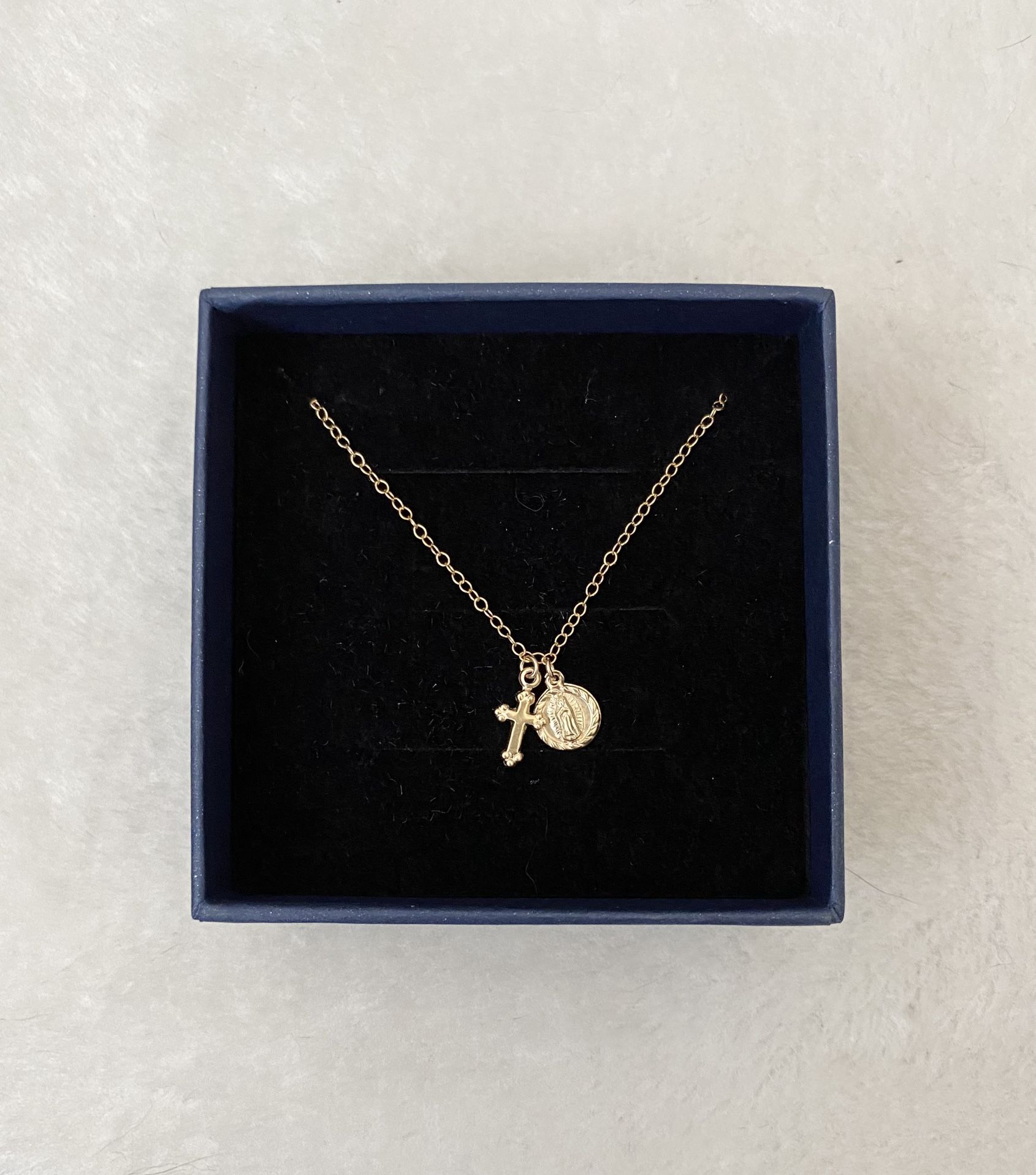 NEW Cross & Saint 14k Gold Filled Charm Necklace
