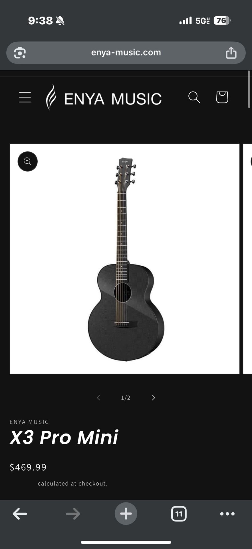 Enya X3 Pro Mini Carbon Fiber Acoustic Guitar