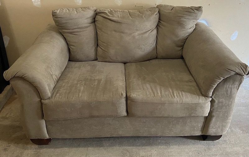 Grey Fabric Sofa And Loveseat