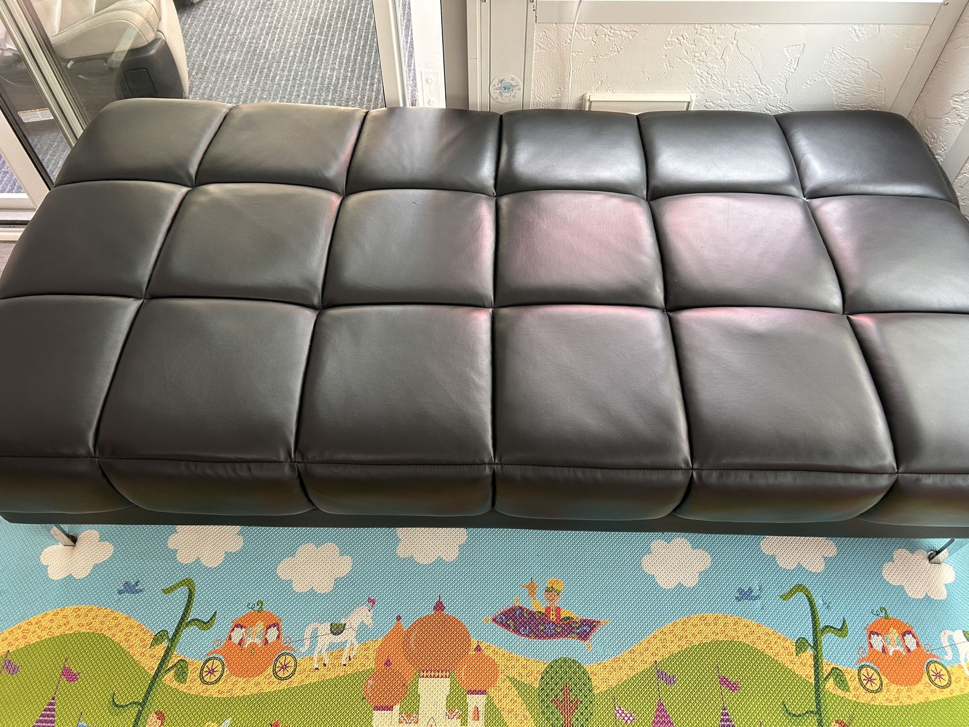 Black Leather Bench/Couch