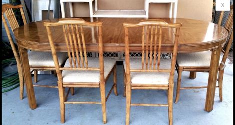 Drexel Heritage " Captiva " Dining Table Only Faux Bamboo Wood