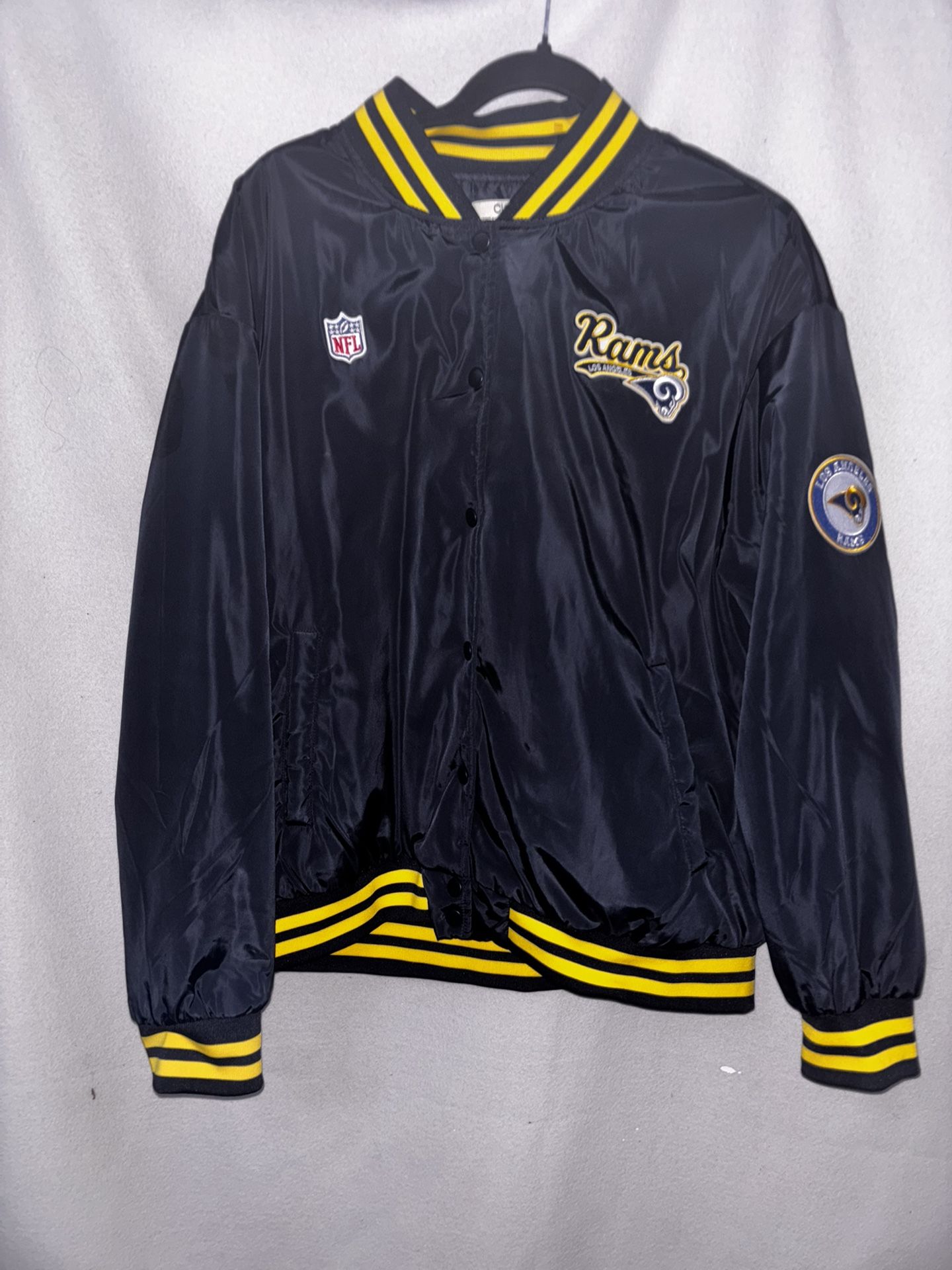 Large Navy Blue Rams Bomber Jacket 