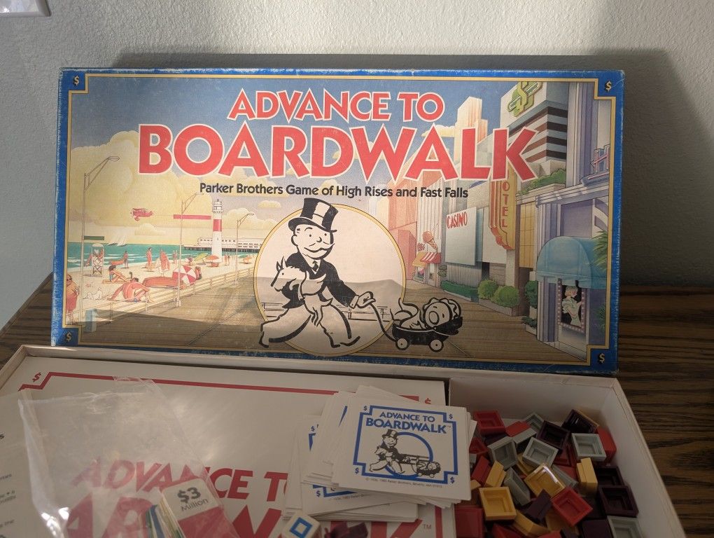 1985 Monopoly Advance to Boardwalk Board Game Parker Brothers Vintage Complete