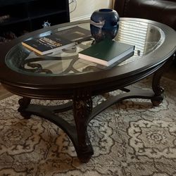Glass Top Coffee Table Set