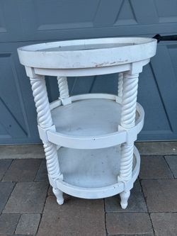 3-Tier Round Table With Glass Top Insert