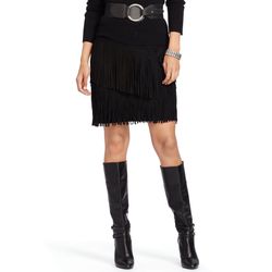 WOMENS Ralph Lauren SKIRT RETAIL $598 Sz 6 fringes western Indian