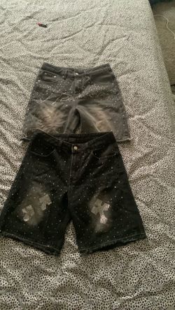 2 shorts rhinestones