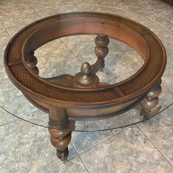 Glass Circular Wooden Table 