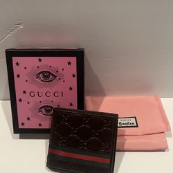 GUCCI Brown Leather Men Wallet NEW IN BOX