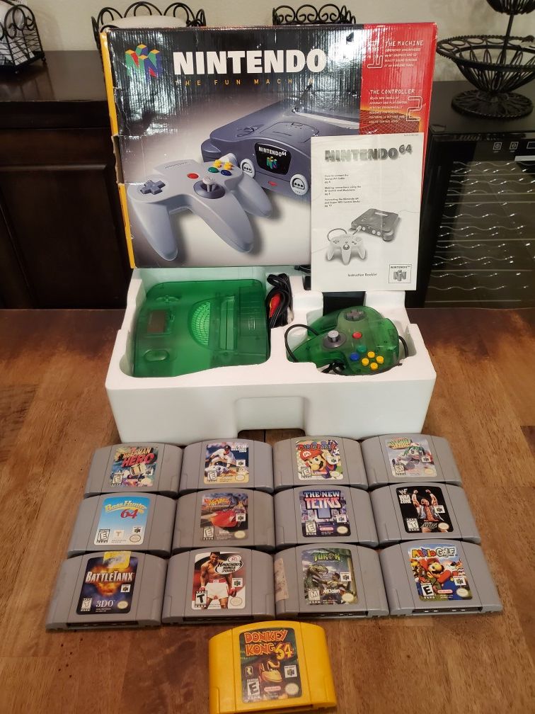 Jungle green nintendo 64 in the box