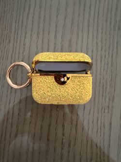 Gold Glitter AirPods Pro Case with Key Ring