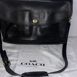 Vintage Leather Messenger Coach Bag Very Nice 