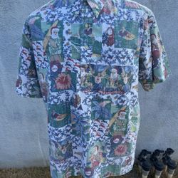 PreOwned Reyn Spooner Classic Fit Mele Kalikimaka Christmas Shirt Men's XL
