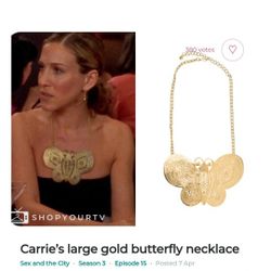 Vintage Butterfly Necklace Made Famous By Carrie In Sex And The City!