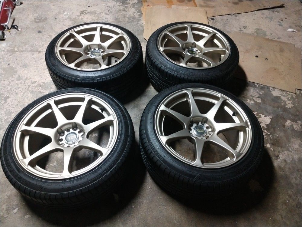 17x9+30 5x114.3 MB battles wheels and tires new condition