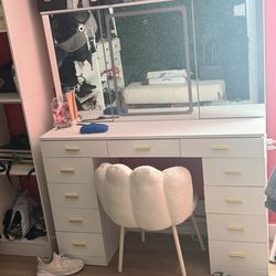 Vanity and Fluffy chair