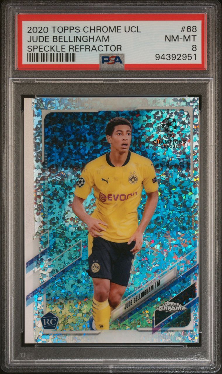2020 Topps Chrome UCL Jude Bellingham Speckle Refractor #68 PSA 8