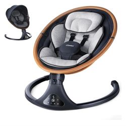 LAREX Baby Swing to Toddler Electric Infant Swing Portable for Newborn Boy Girl, 5 Sway Speeds with Remote Control, 12 Preset Melodies and Bluetooth, 