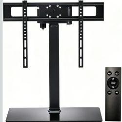 Universal TV Stand with Remote - Electric TV Lift Mount with Tempered Glass Base, for 32–70 inch TVs