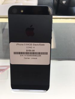 A BLACK/SLATE IPHONE 5 WITH 64GB!!