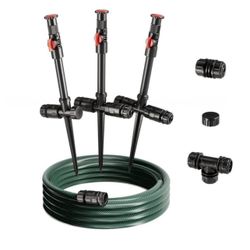 Flexible Irrigation System, Above Ground Irrigation Kit, Multi-Adjustable Lawn Sprinkler Set, Ideal for Watering Plants and Flower Beds, 30ft Garden H